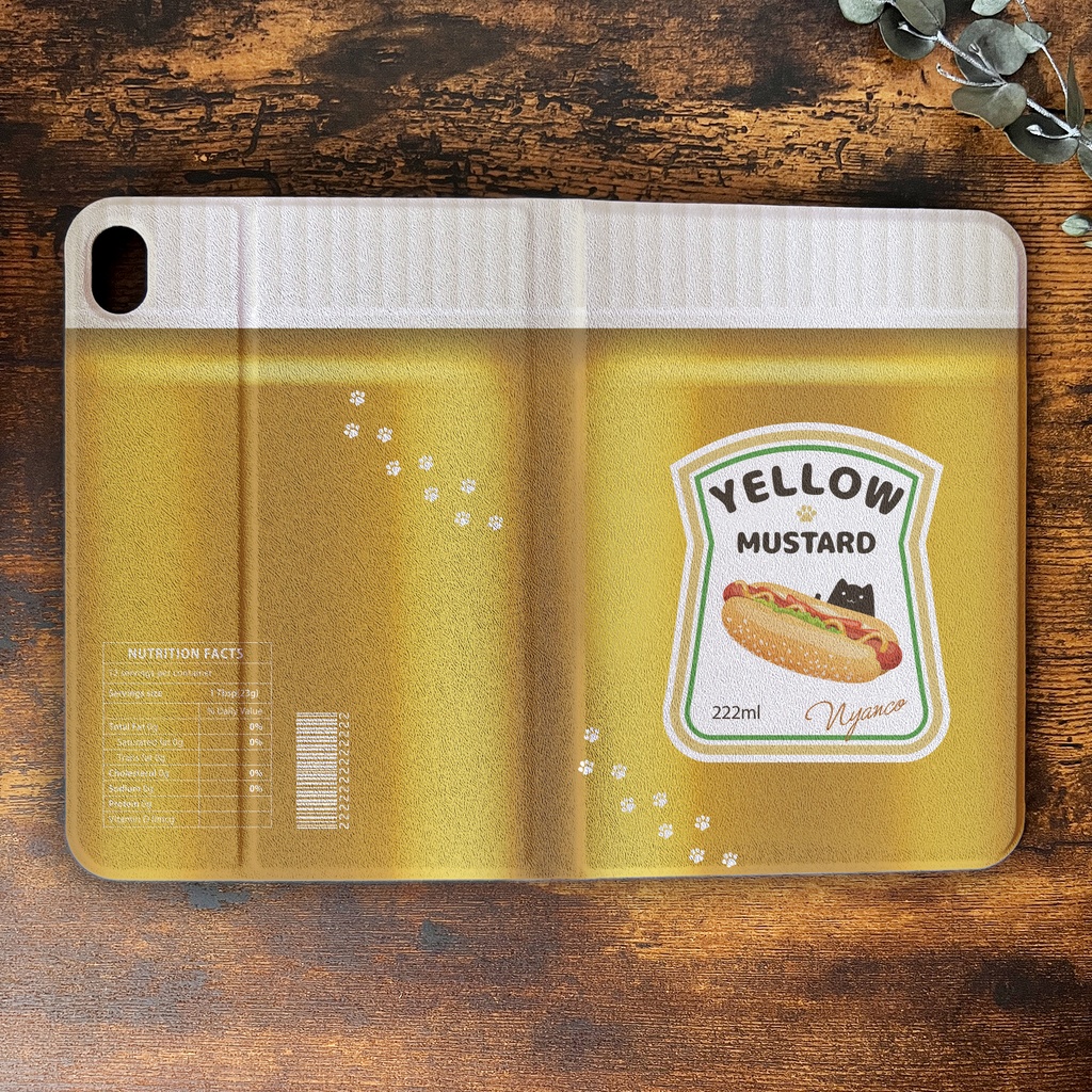 にゃんこマスタードのiPadケース 猫 黒猫 可愛い メンズ ipadケース カバー タブレットケース