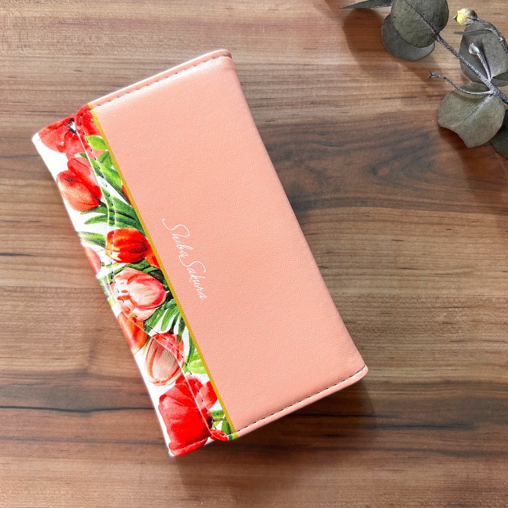 チューリップのキーケース(サーモンピンク) 春 名入れ プチギフト キーケース チューリップ