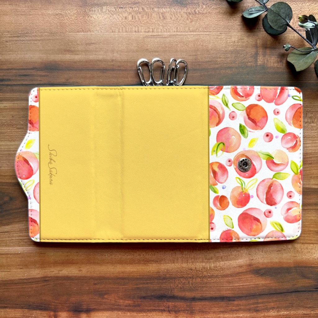 フレッシュピーチのキーケース(ピーチイエロー) 桃 フルーツ キーケース