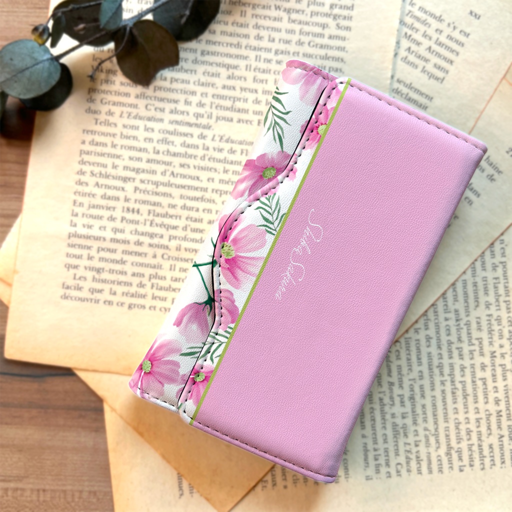 コスモスのキーケース(薄桃) コスモス 秋 秋桜 花 キーケース