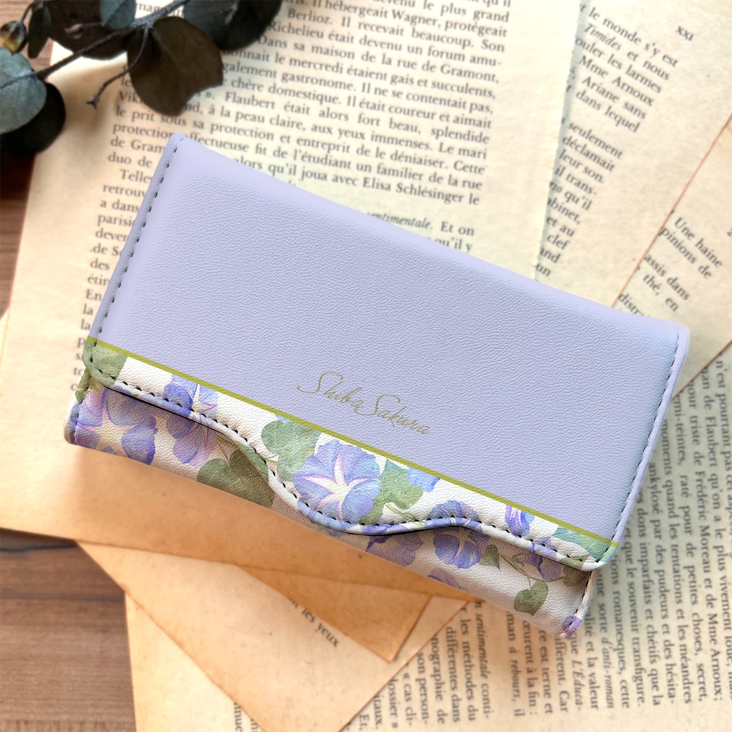 夏の朝顔のキーケース(薄紫) 花 キーケース アサガオ 夏 紫