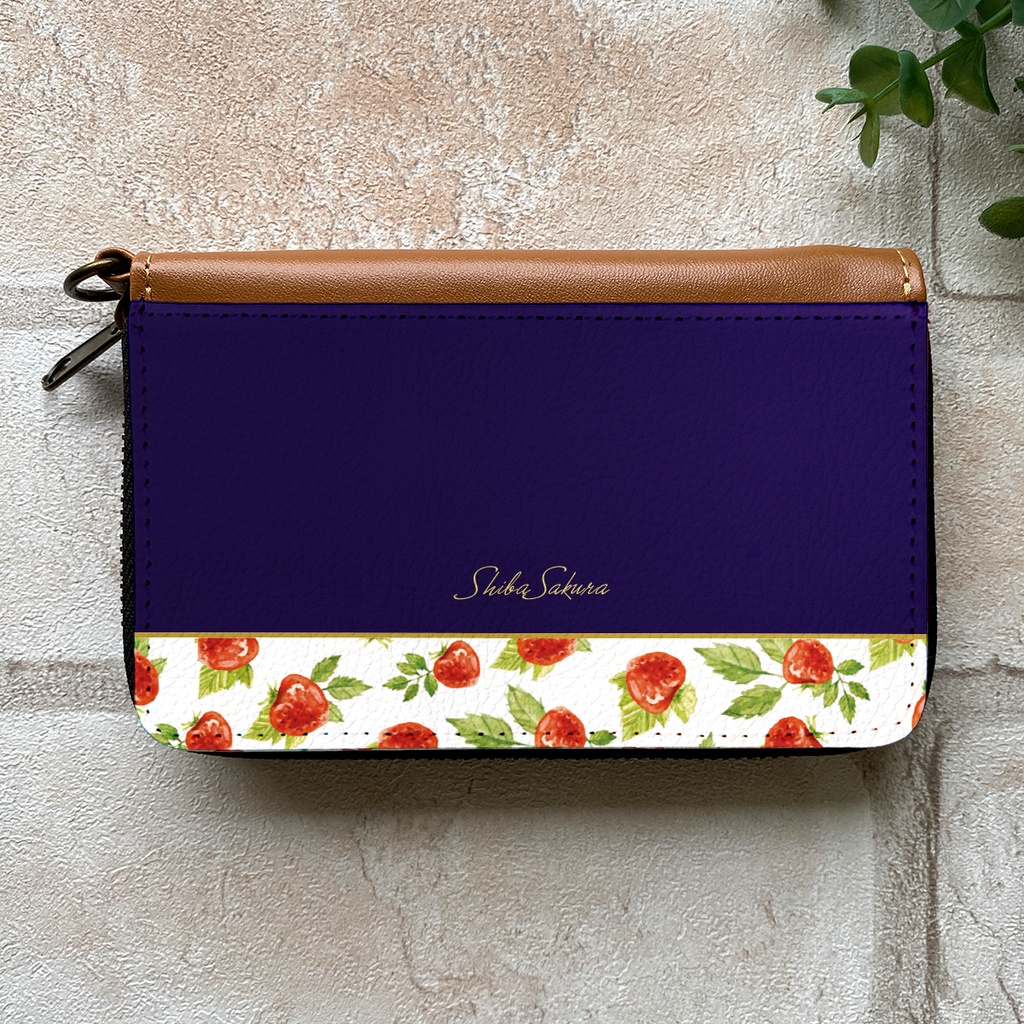 ワイルドストロベリーのコインケース(ネイビー) いちご ストロベリー コインケース