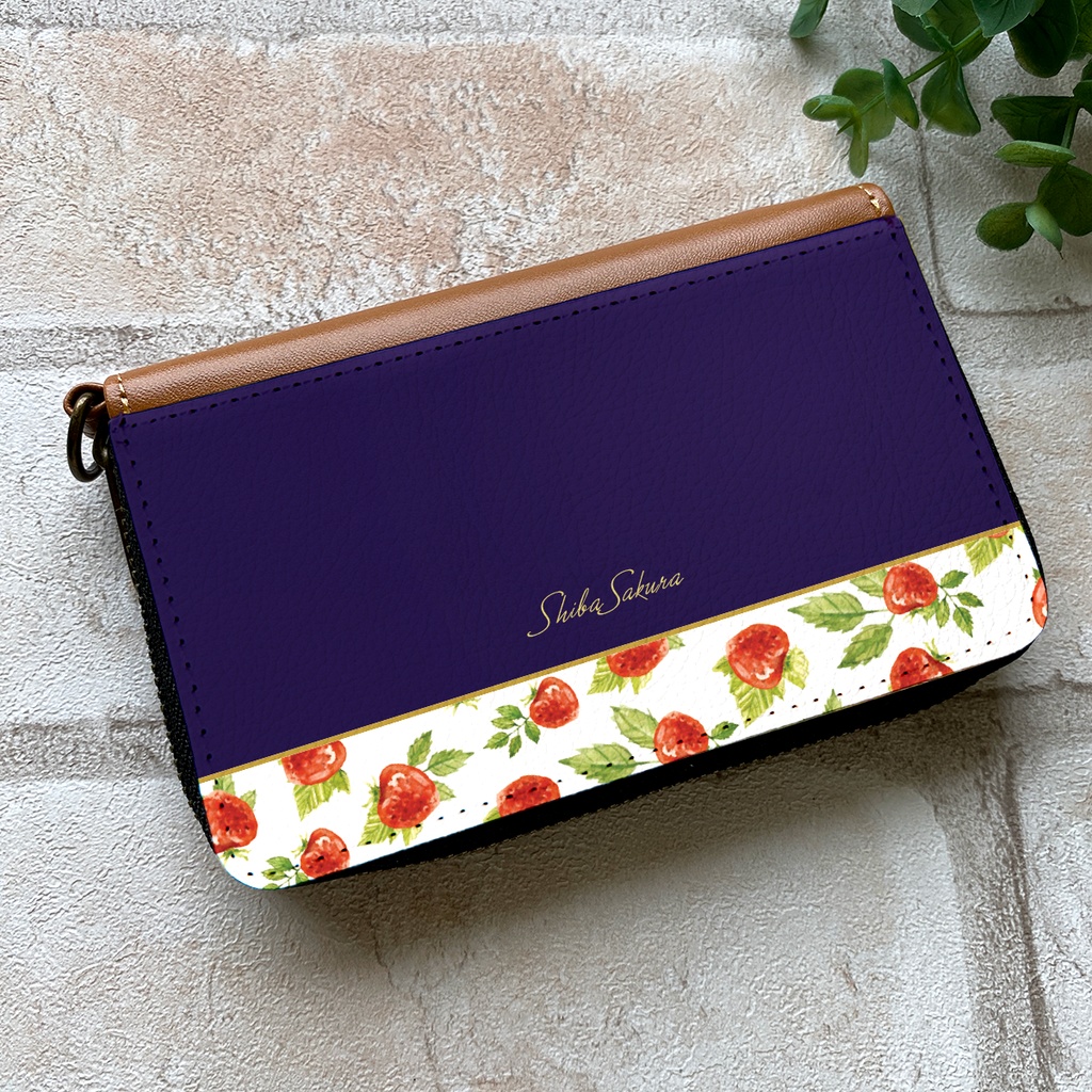 ワイルドストロベリーのコインケース（ネイビー） いちご ストロベリー コインケース
