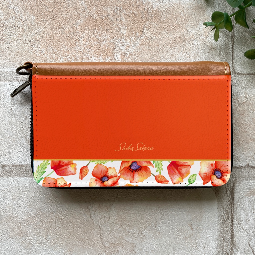 ポピーのコインケース(レッド) ポピー 春 花 財布 名入れ プチギフト 記念日 コインケース