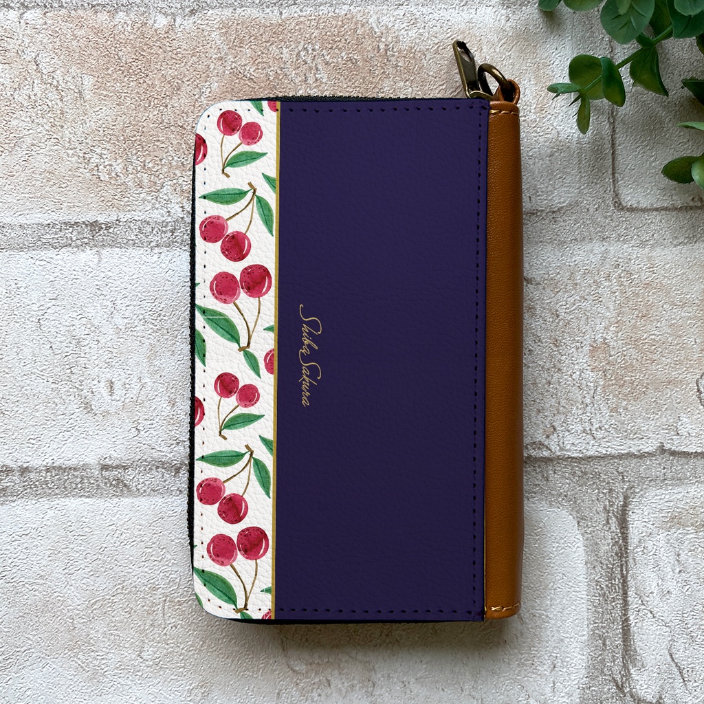 大人チェリーのコインケース(ネイビー) さくらんぼ 小銭入れ コインケース チェリー