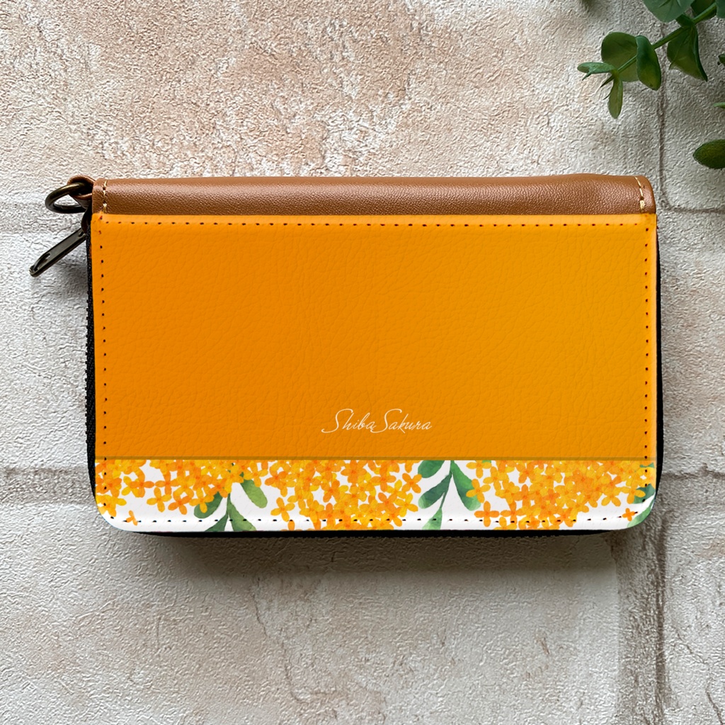 キンモクセイのコインケース(濃橙) 金木犀 花 財布 名入れ プチギフト 記念日 コインケース