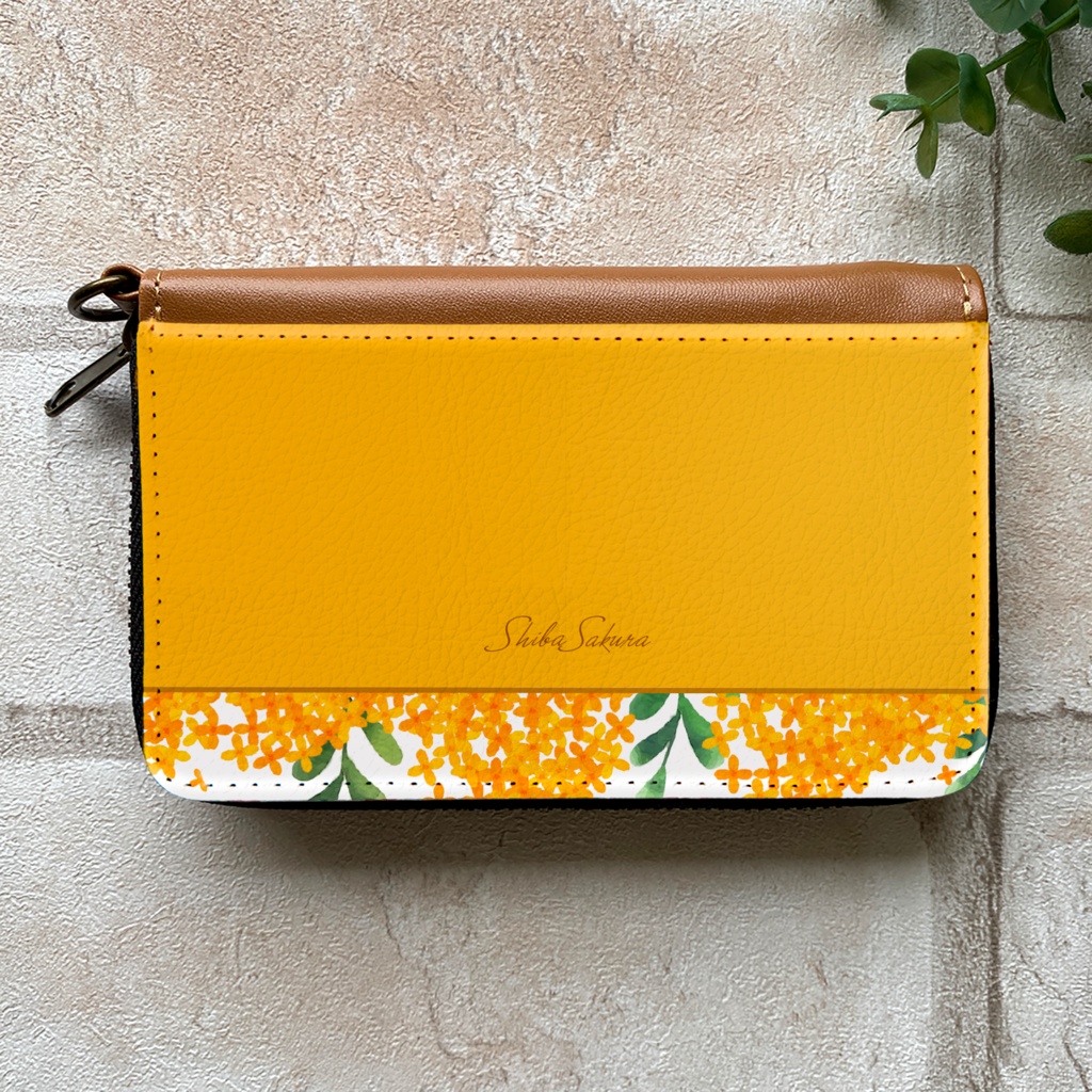 キンモクセイのコインケース(薄橙) 金木犀 花 財布 名入れ プチギフト 記念日 コインケース