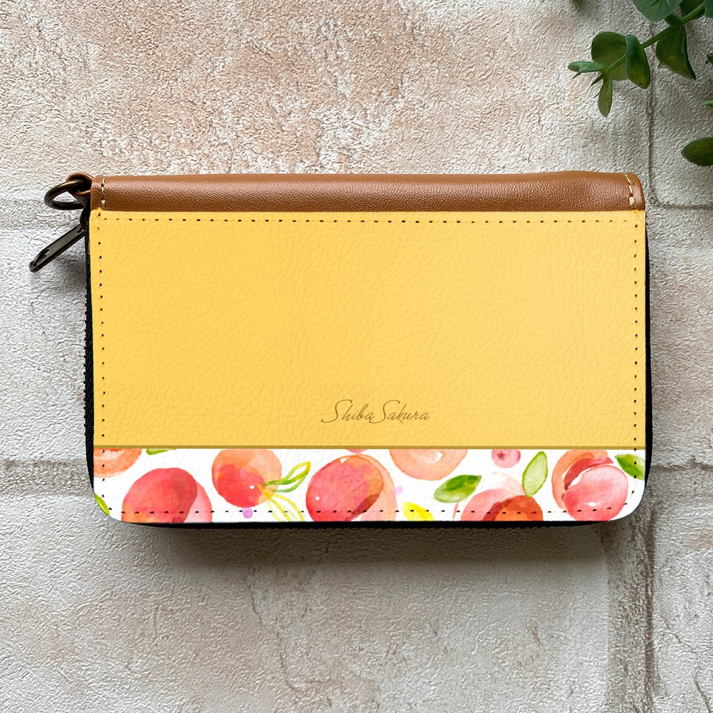 フレッシュピーチのコインケース(ピーチイエロー) 桃 財布 名入れ プチギフト 記念日 コインケース