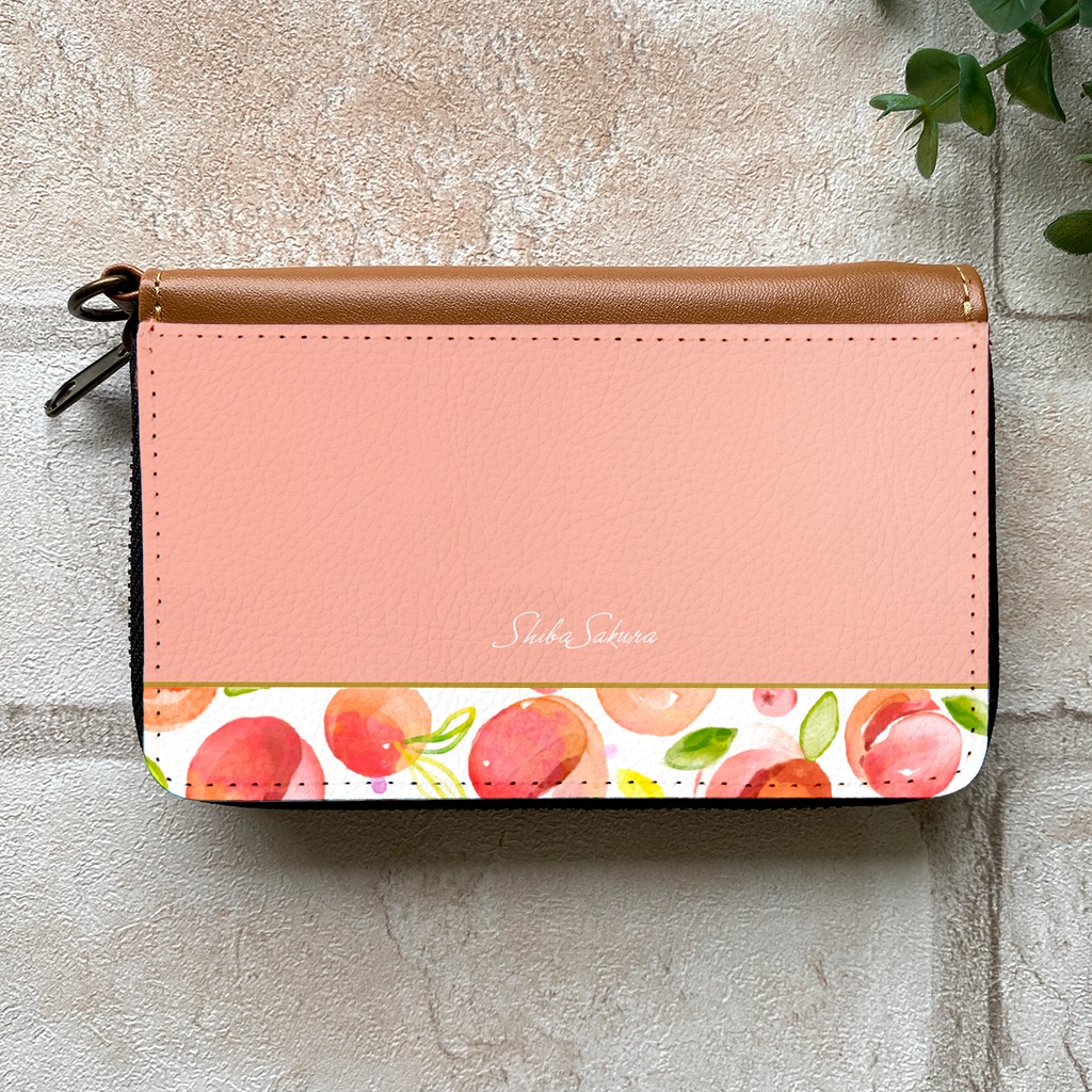 フレッシュピーチのコインケース(ピーチミルク) 桃 財布 名入れ プチギフト 記念日 コインケース