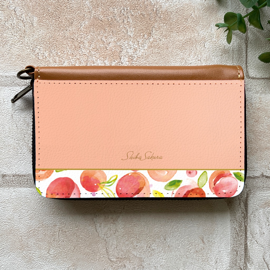 フレッシュピーチのコインケース(ピーチベージュ) 桃 財布 名入れ プチギフト 記念日 コインケース