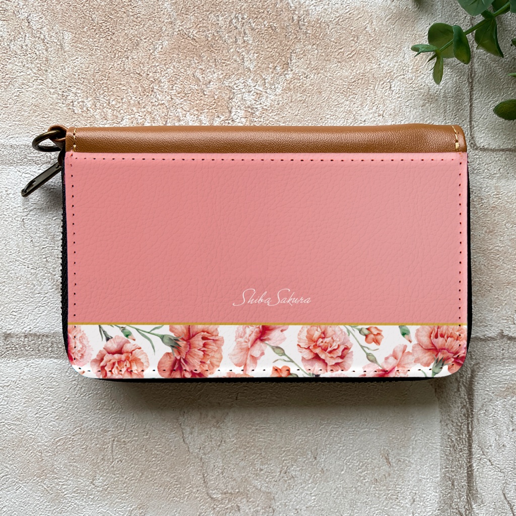 カーネーションのコインケース(ピンク) 花 母の日 カーネーション 春 財布 名入れ プチギフト 記念日 コインケース