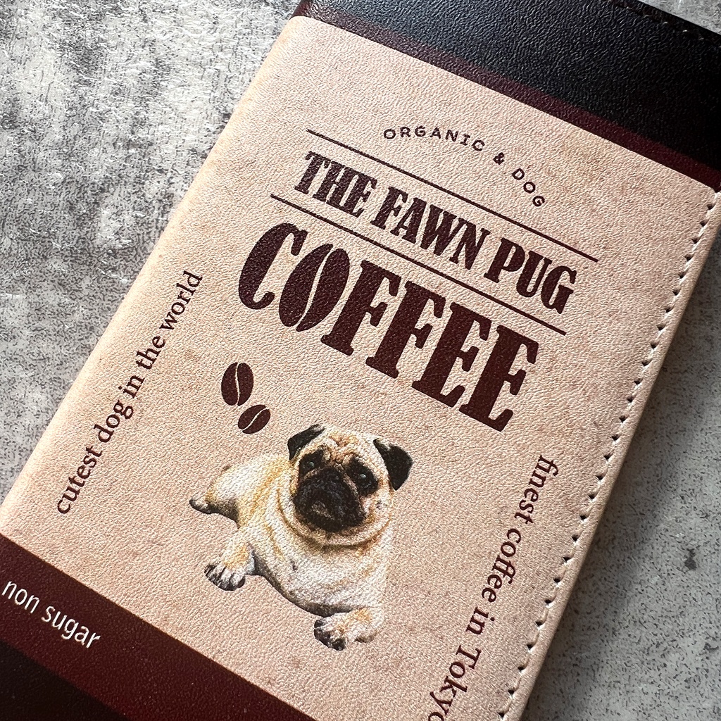 パグコーヒーの手帳型スマホケース iphone15 iphone16e スマホケース パグ