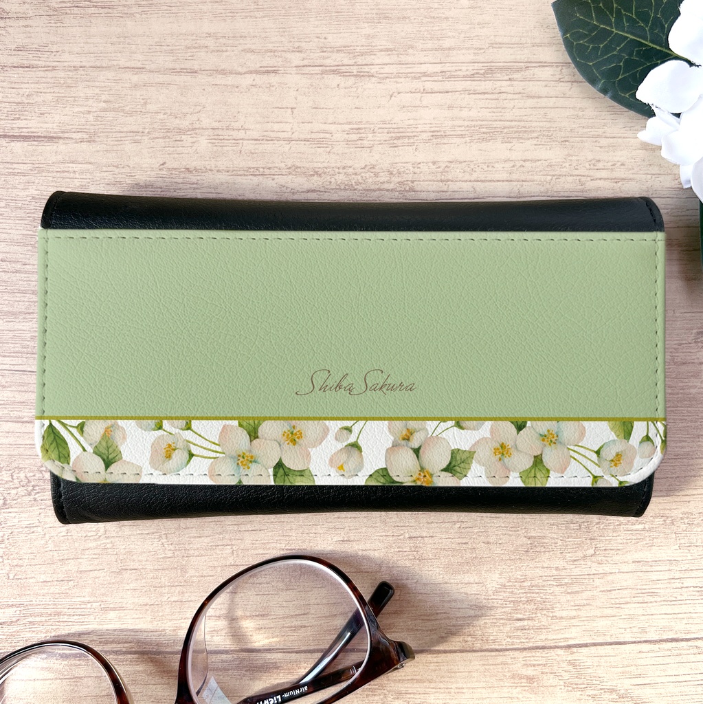 ジャスミンのメガネケース 夏 花 ジャスミン レディース 名入れ プチギフト 記念日 眼鏡
