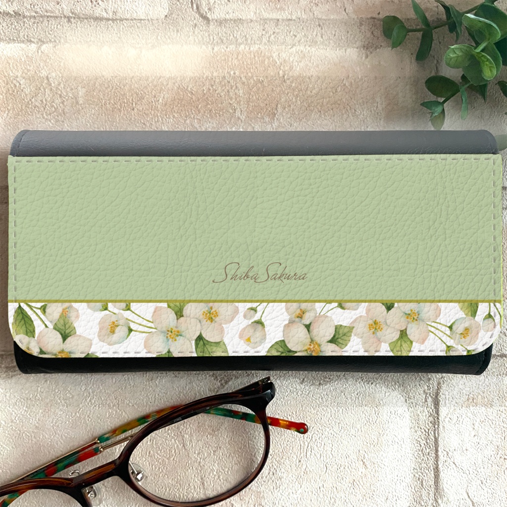 ジャスミンのメガネケース 夏 花 ジャスミン レディース 名入れ プチギフト 記念日 眼鏡