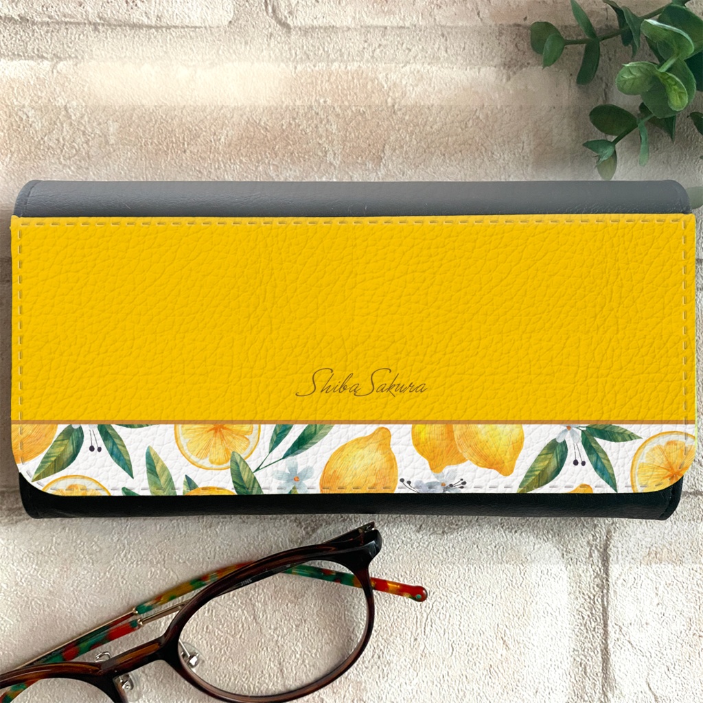 マイヤーレモンのメガネケース 夏 花 レモン レディース 名入れ プチギフト 記念日 眼鏡