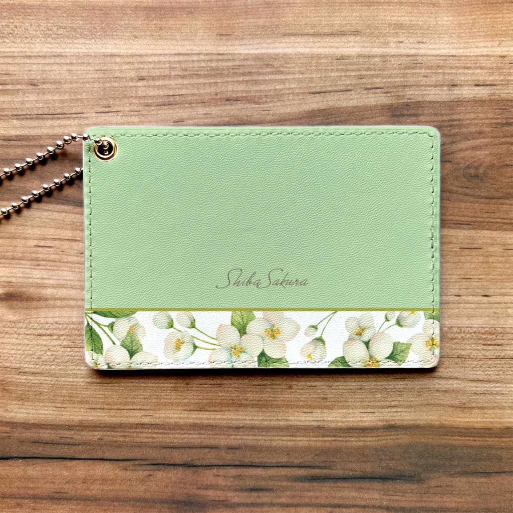 ジャスミンのパスケース 定期入れ カードケース ジャスミン 花 夏