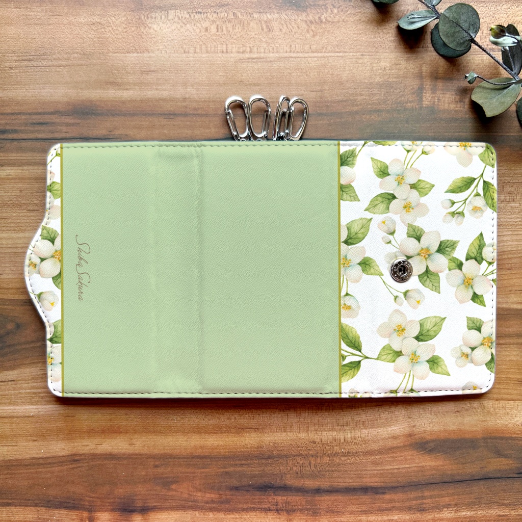 ジャスミンのキーケース 花 キーケース 名入れ プチギフト 記念日 ジャスミン