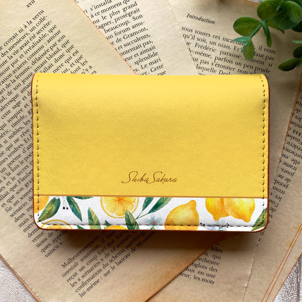 夏色レモンの名刺ケース 花 レモン フルーツ カードケース 名刺入れ