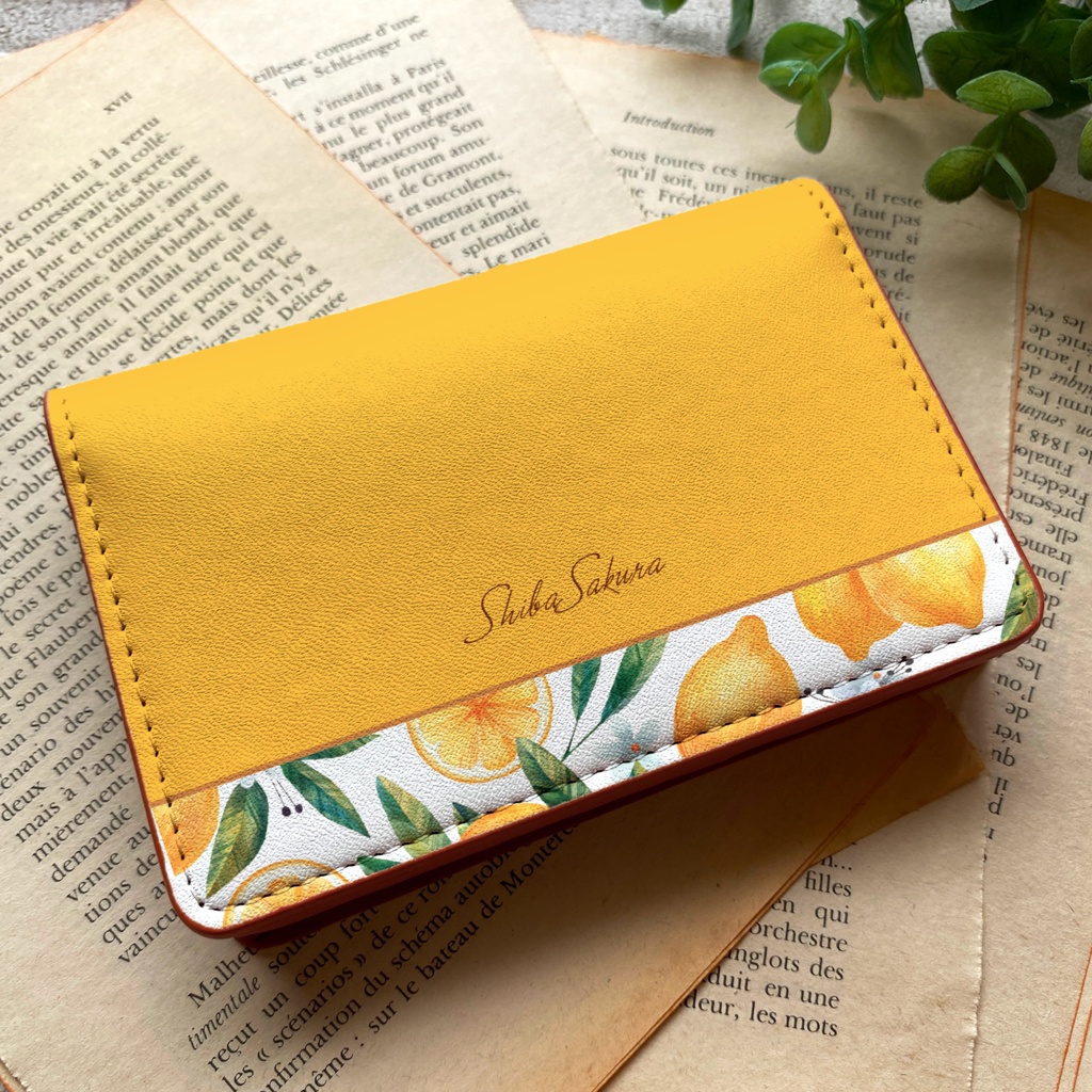 マイヤーレモンの名刺ケース 花 レモン フルーツ カードケース 名刺入れ