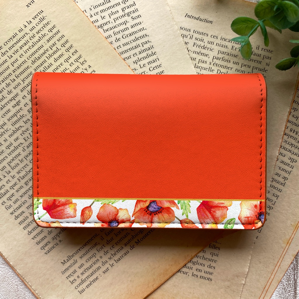 ポピーの名刺ケース(レッド) ポピー 春 花 名刺入れ カードケース 名入れ プチギフト 記念日 コインケース