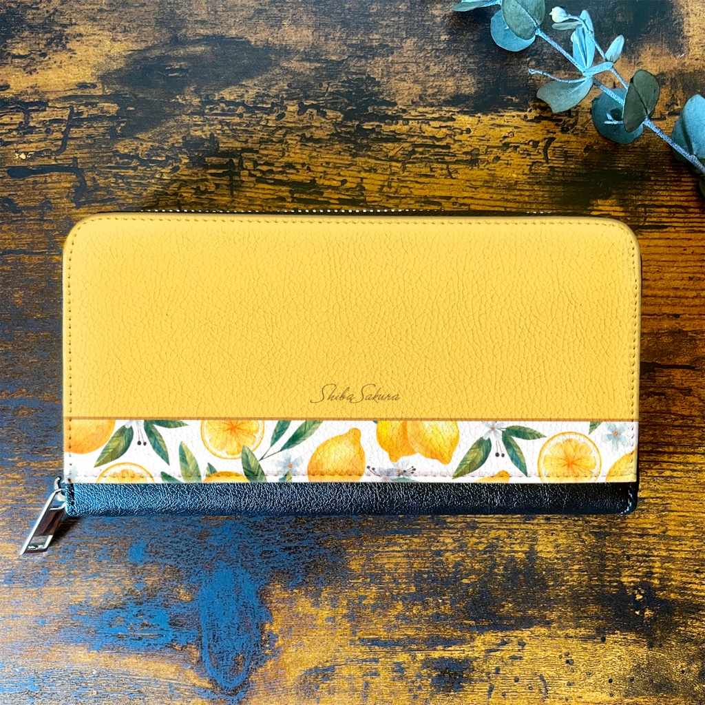 夏色レモンの長財布 花 財布 長財布 名入れ プチギフト 記念日 レモン 春 夏
