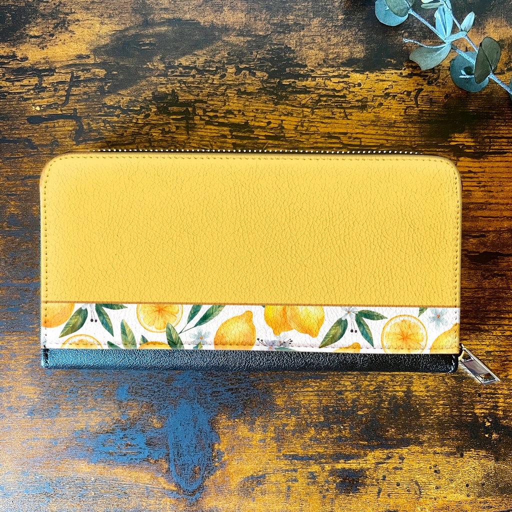 夏色レモンの長財布 花 財布 長財布 名入れ プチギフト 記念日 レモン 春 夏