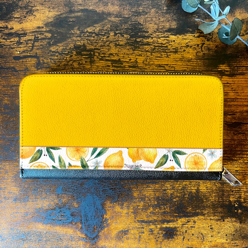 マイヤーレモンの長財布 花 財布 長財布 名入れ プチギフト 記念日 レモン 春 夏
