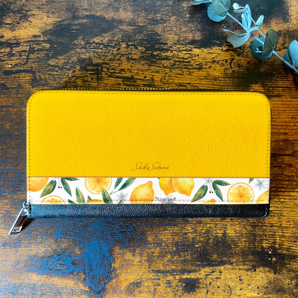 マイヤーレモンの長財布 花 財布 長財布 名入れ プチギフト 記念日 レモン 春 夏