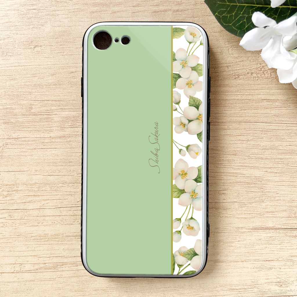 ジャスミンのスマホケース 強化ガラス SE3 iphone15 iphone14 iPhone17 Air iphone13 ジャスミン 花 スマホケース iphone16 iPhone16e