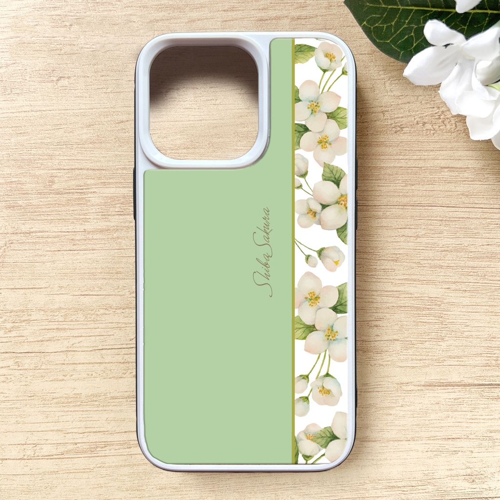 ジャスミンのスマホケース 強化ガラス SE3 iphone15 iphone14 iPhone17e Air iphone13 ジャスミン 花 スマホケース iphone16 iPhone16e