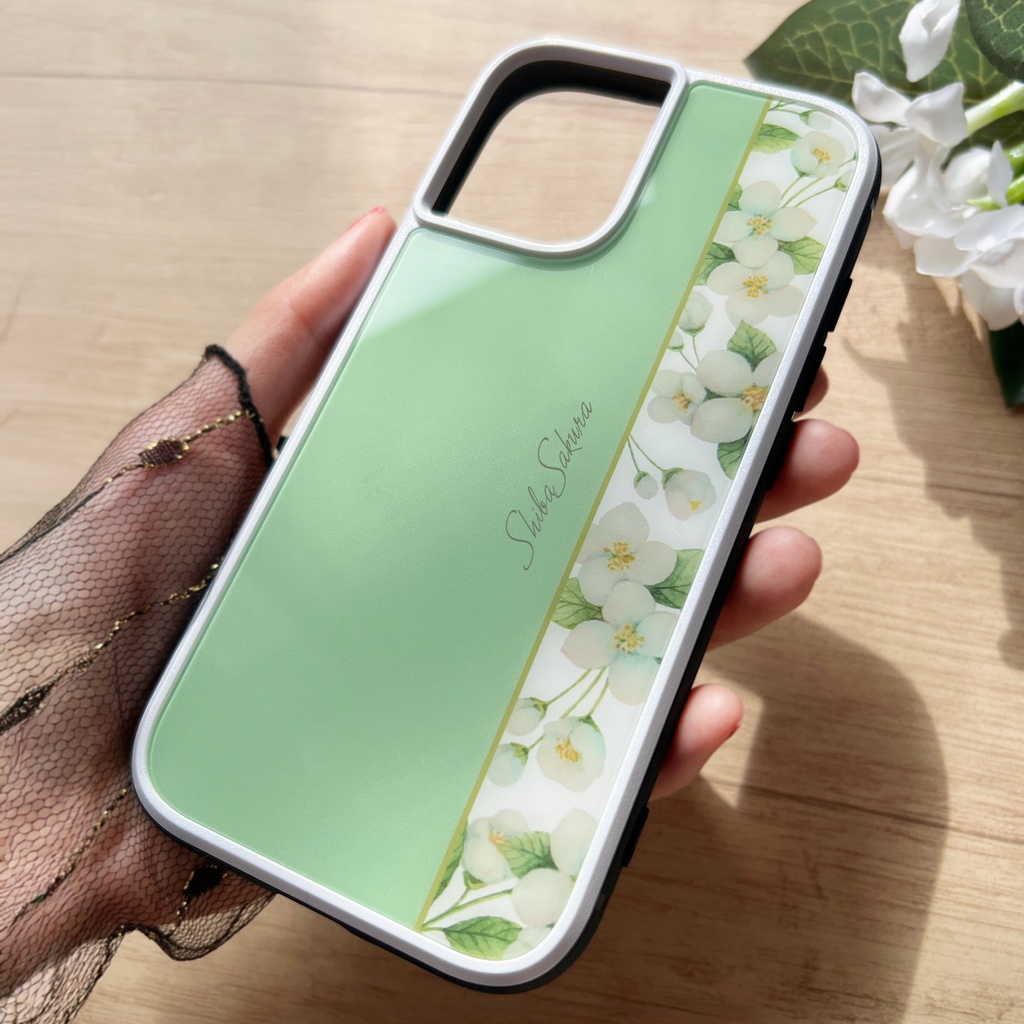 ジャスミンのスマホケース 強化ガラス SE3 iphone15 iphone14 iPhone17 Air iphone13 ジャスミン 花 スマホケース iphone16 iPhone16e