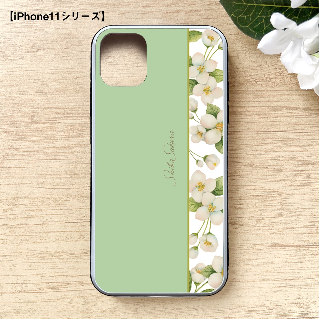 ジャスミンのスマホケース 強化ガラス SE3 iphone15 iphone14 iPhone17 Air iphone13 ジャスミン 花 スマホケース iphone16 iPhone16e