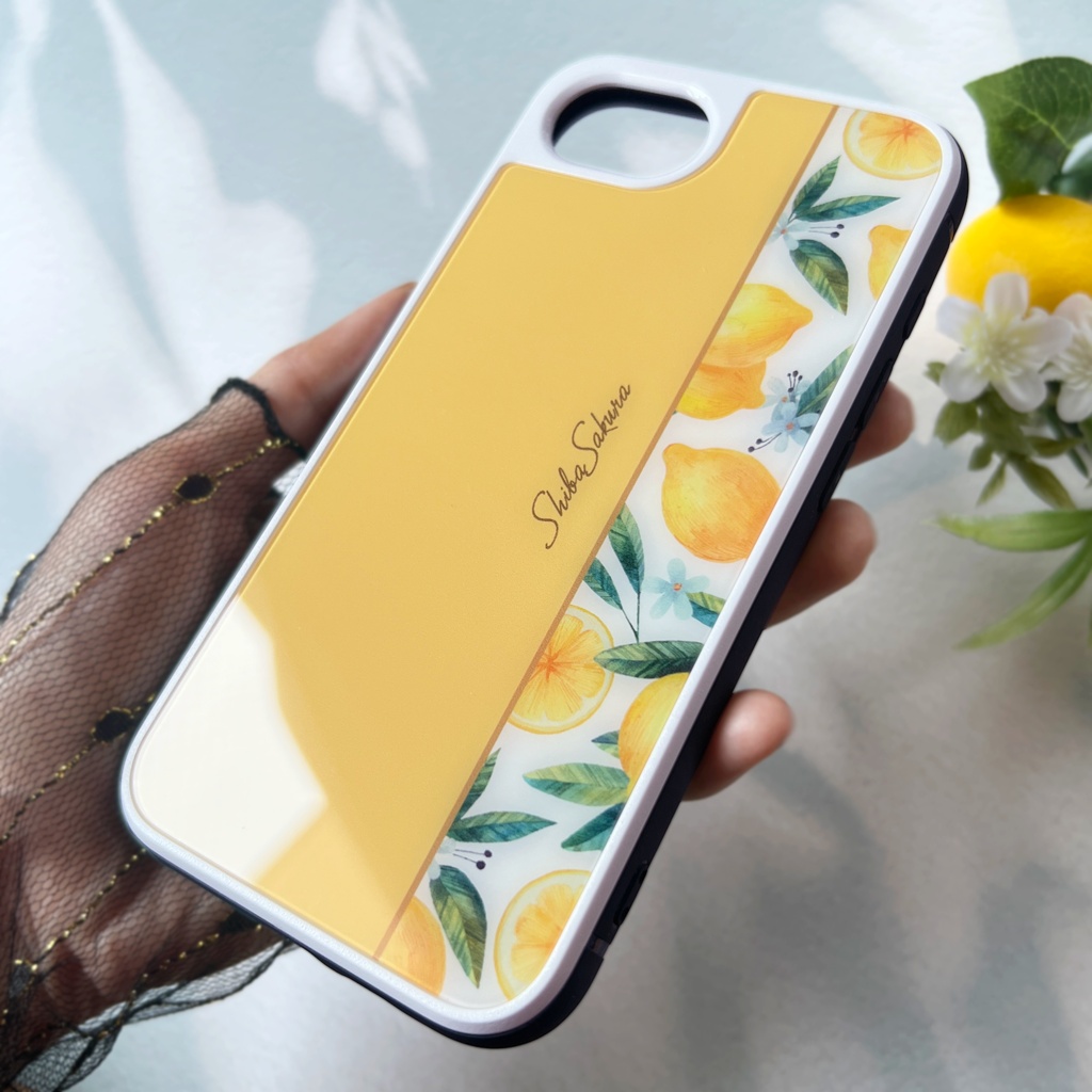 夏色レモンのスマホケース 強化ガラス SE3 iphone15 iphone14 iPhone17e Air iphone13 レモン スマホケース iphone16 iPhone16e