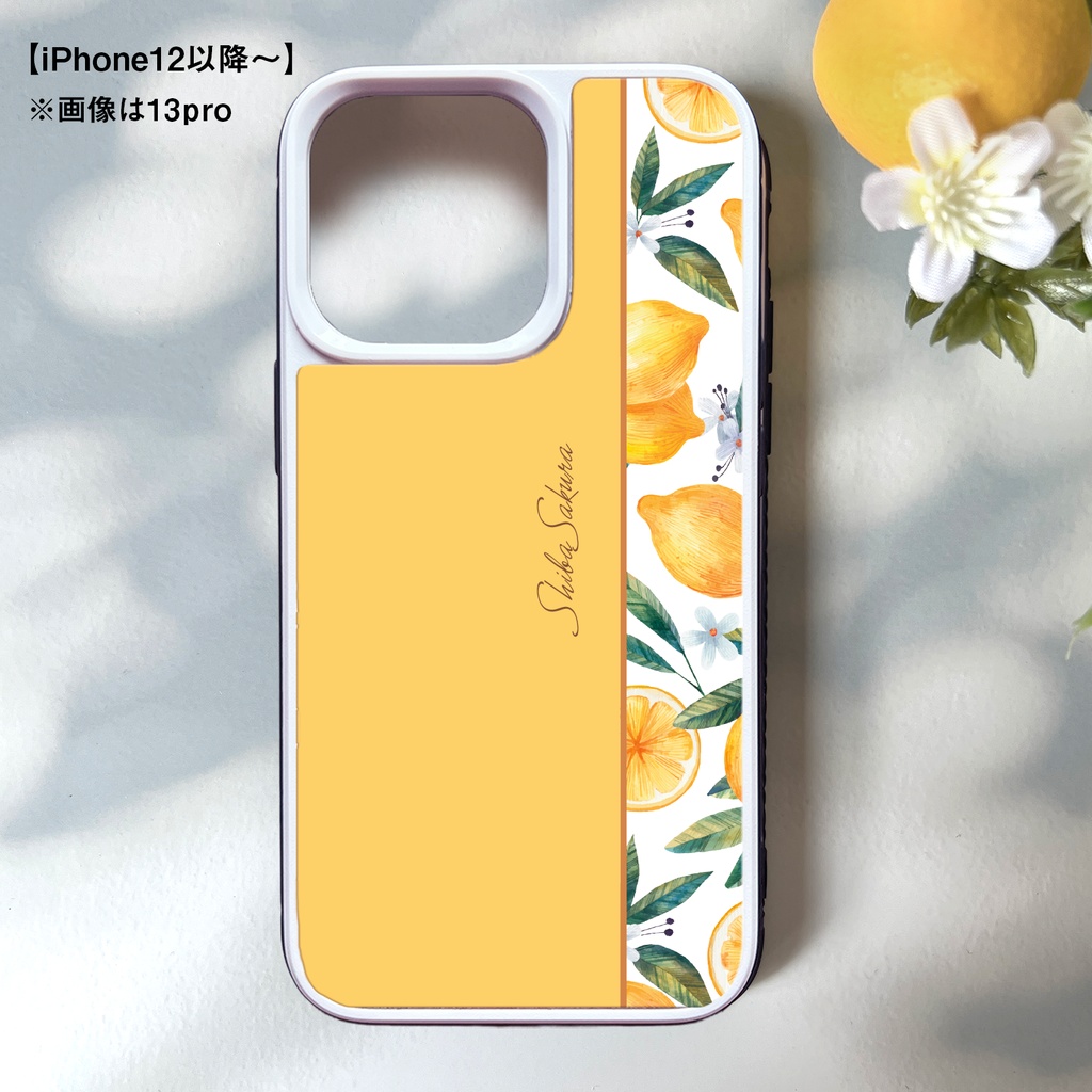 夏色レモンのスマホケース 強化ガラス SE3 iphone15 iphone14 iPhone17e Air iphone13 レモン スマホケース iphone16 iPhone16e