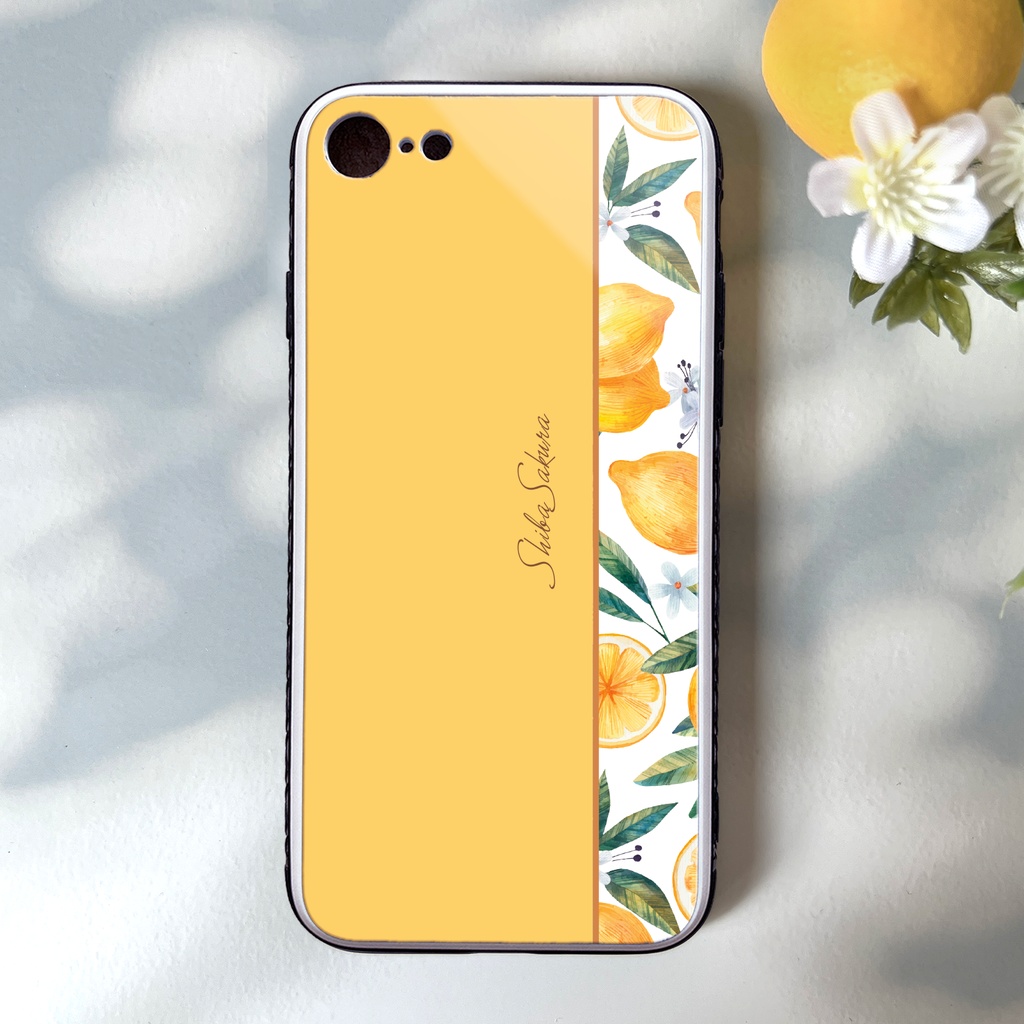 夏色レモンのスマホケース　 強化ガラス SE3 iphone15 iphone14 iPhone17e Air iphone13 レモン スマホケース iphone16 iPhone16e