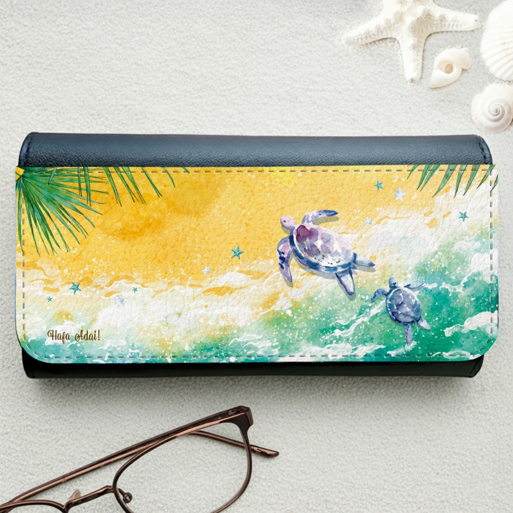 グアム琥珀とウミガメのメガネケース 海 亀 海亀 カメ メンズ 星 夏メンズ レディース 名入れ プチギフト 記念日