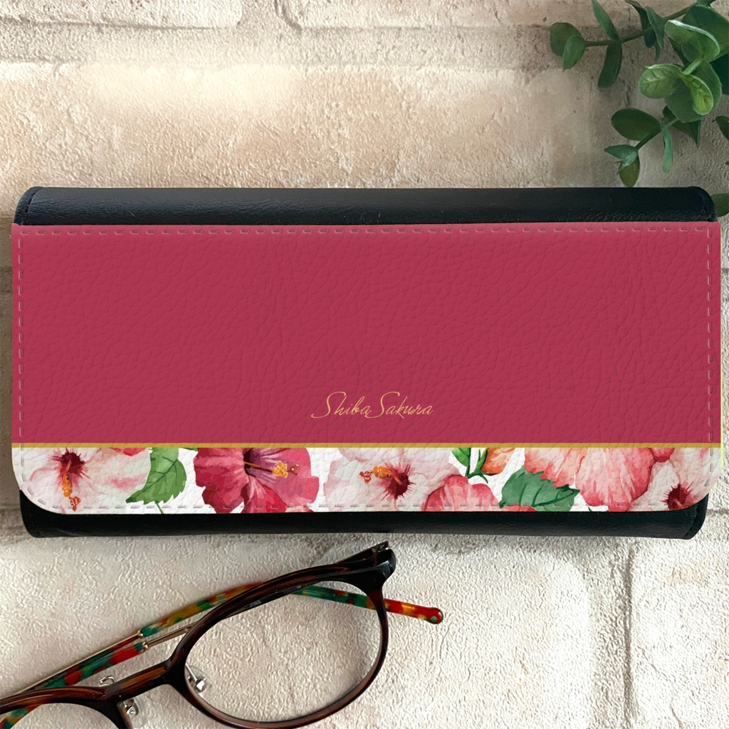 ハイビスカスのメガネケース 花 夏 メガネ入れ メガネケース ギフト