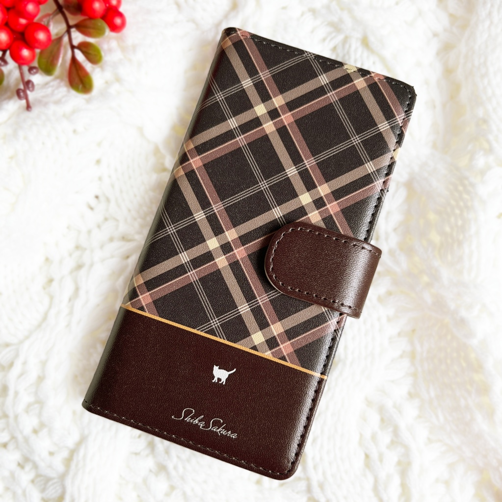 猫とほっこりモカムースの手帳型スマホケース　猫 カバー iPhone17 air iphone16e iphone15 全機種対応