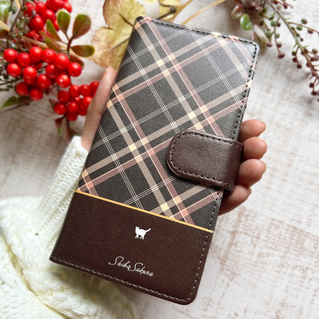 猫とほっこりモカムースの手帳型スマホケース 猫 カバー iPhone17 air iphone16e iphone15 全機種対応