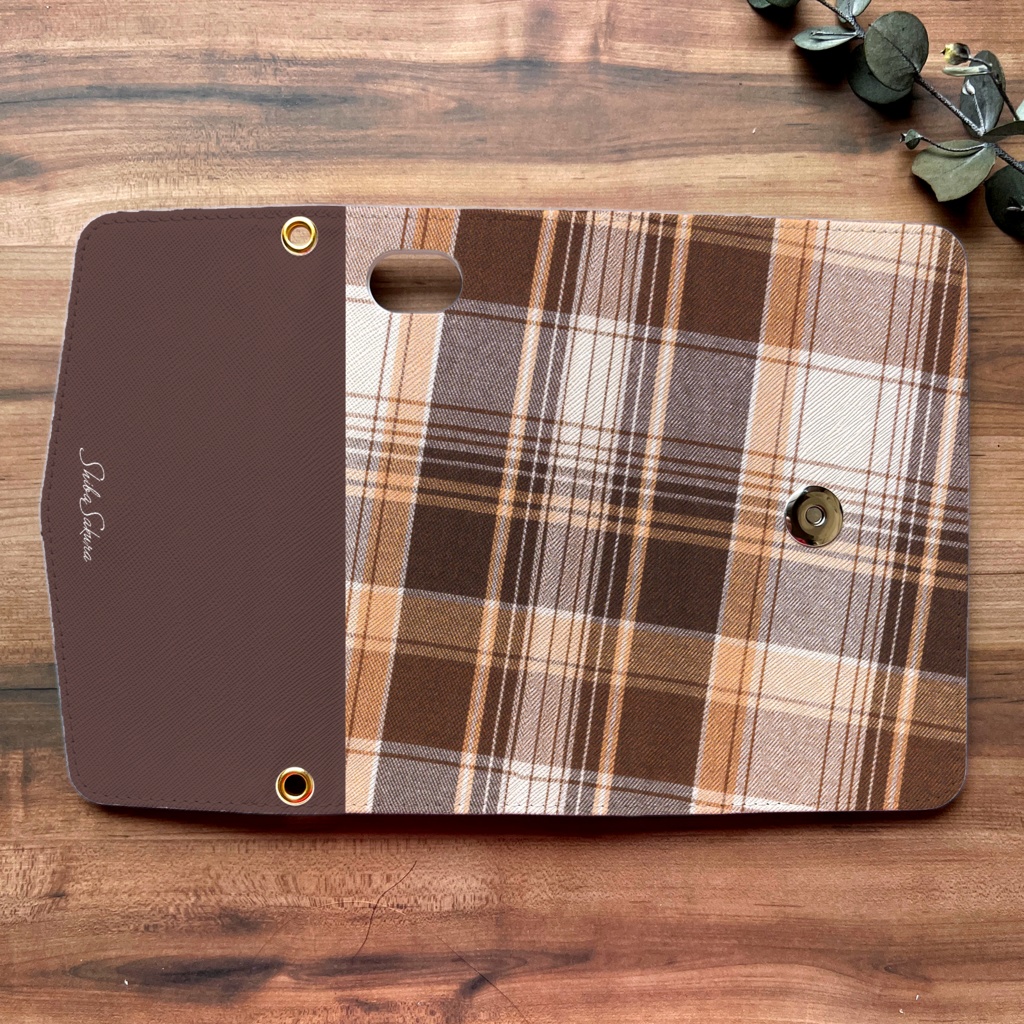 ふんわりモカムースの三つ折り手帳型スマホケース 全機種対応 スマホケース iphone Android