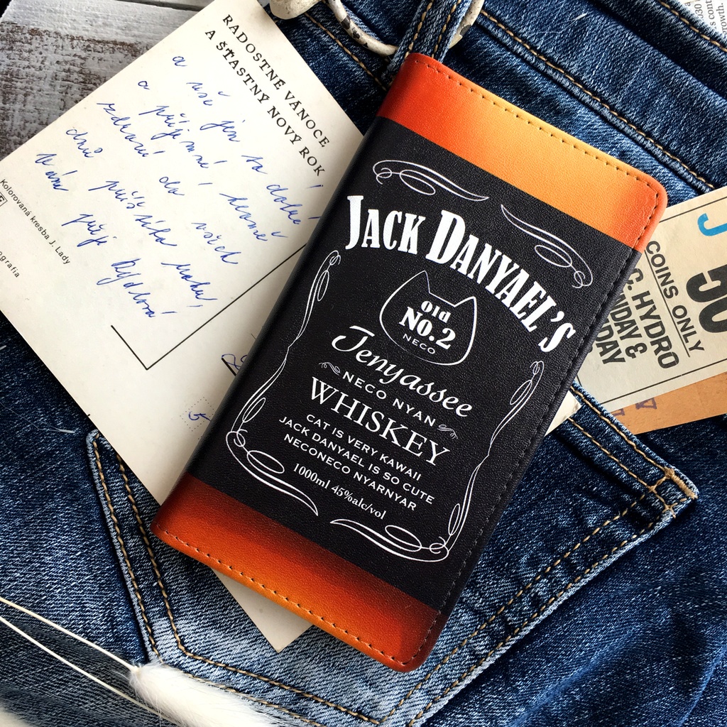 ウイスキーにゃんこの手帳型ケース(ジャックダニャエル) iPhone17 Air iphone16e iphone14 iphone15 全機種対応 猫 酒