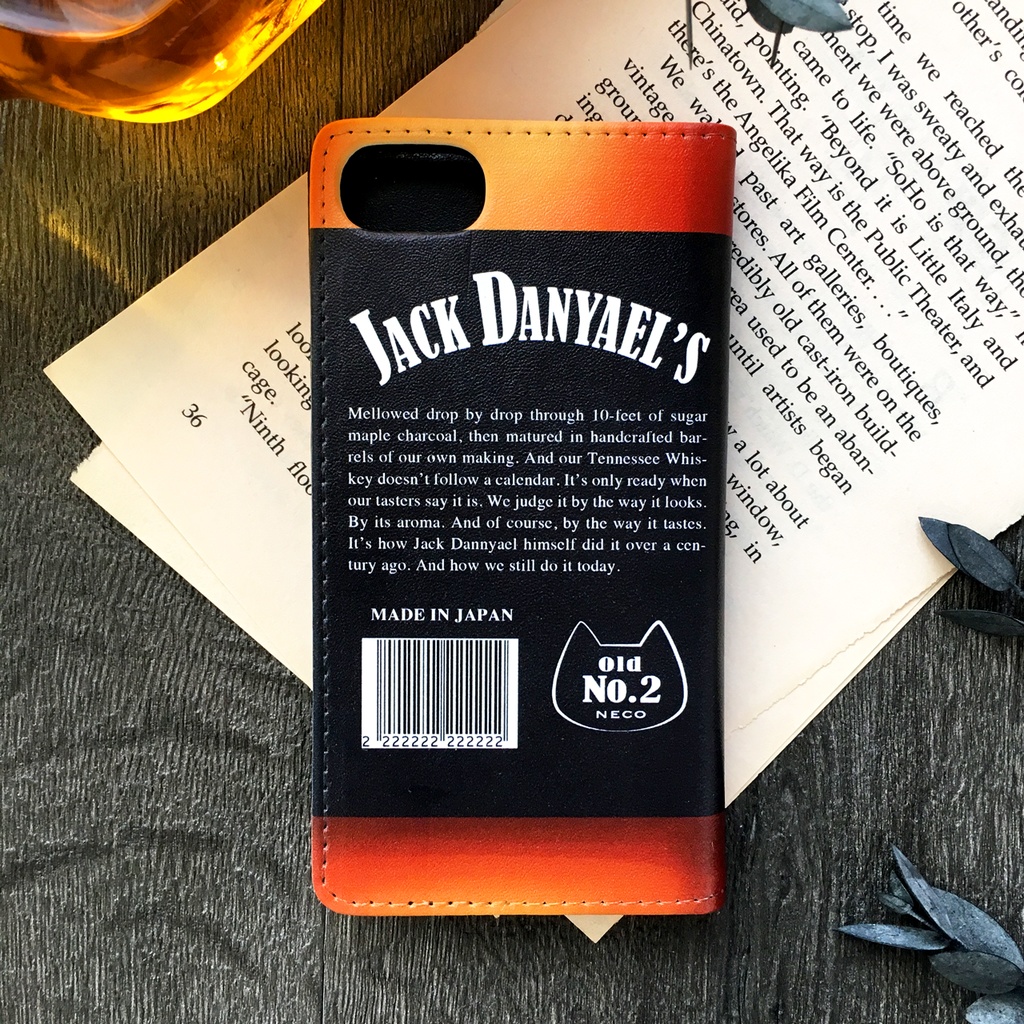 ウイスキーにゃんこの手帳型ケース(ジャックダニャエル) iPhone17 Air iphone16e iphone14 iphone15 全機種対応 猫 酒