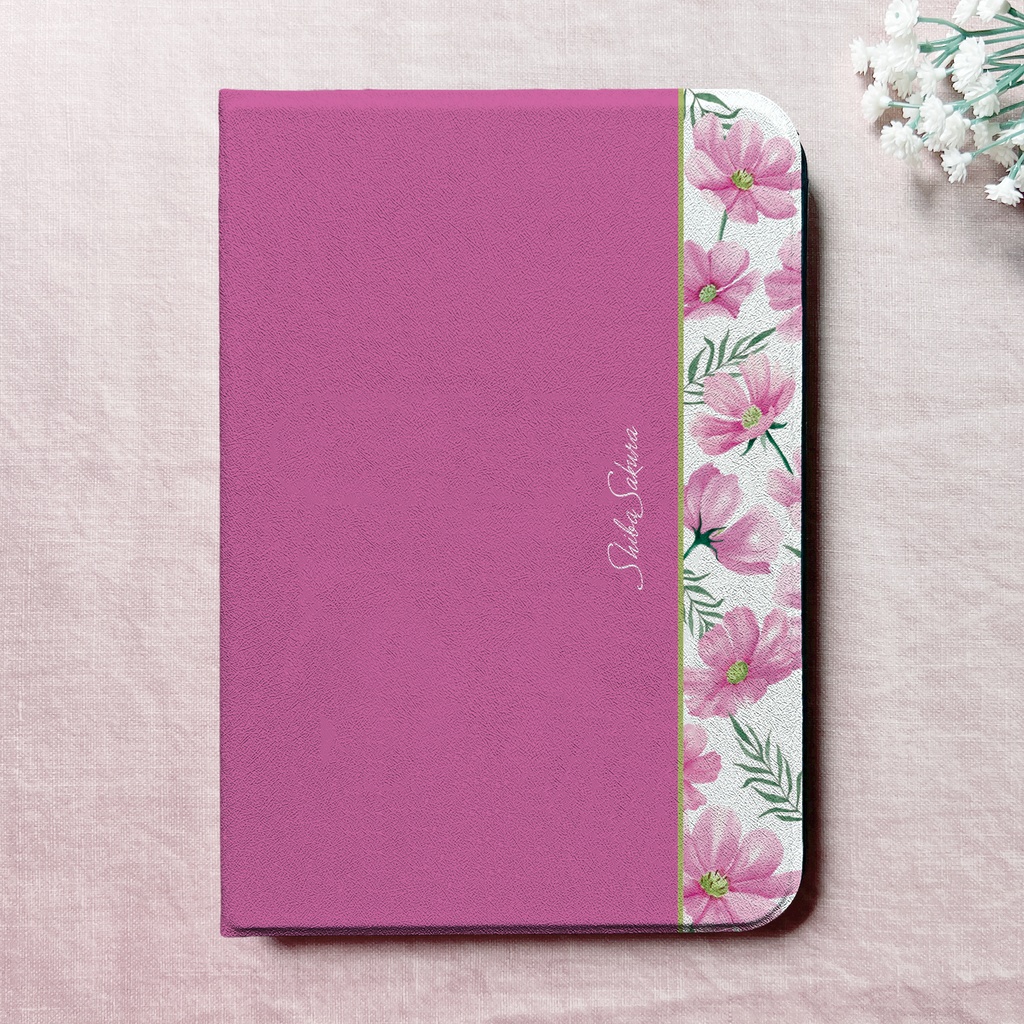 コスモスのipadケース(濃桃) カバー 秋桜 ipadケース タブレットケース