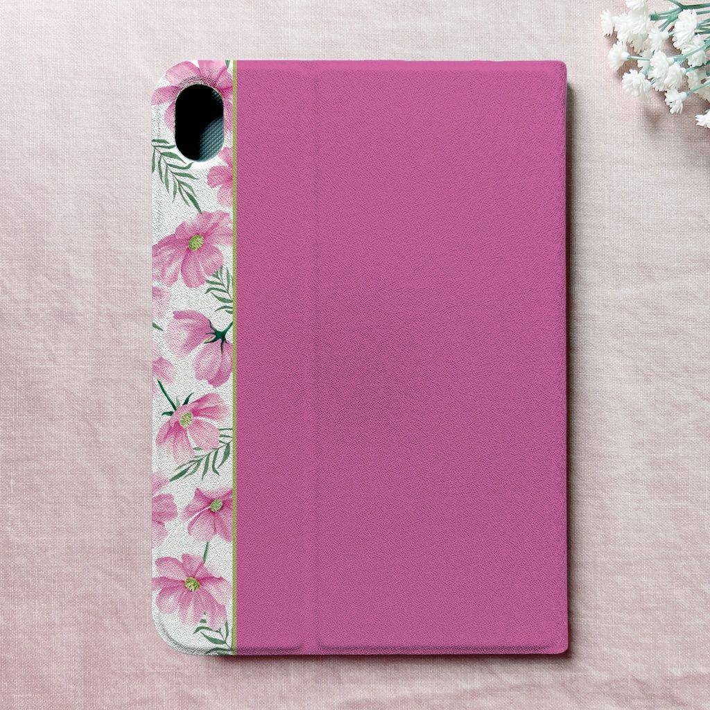 コスモスのipadケース(濃桃) カバー 秋桜 ipadケース タブレットケース