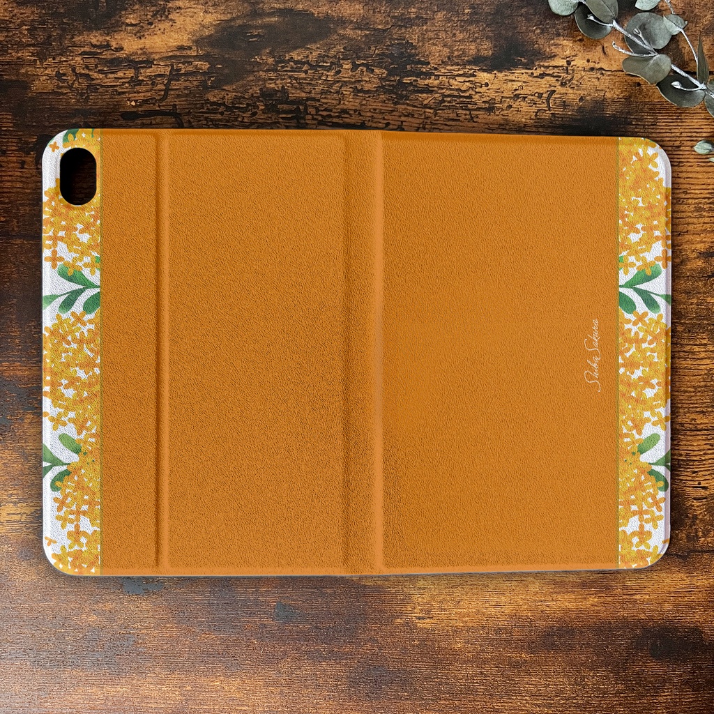キンモクセイのiPadケース (濃橙) カバー 名入れ キンモクセイ iPadケース