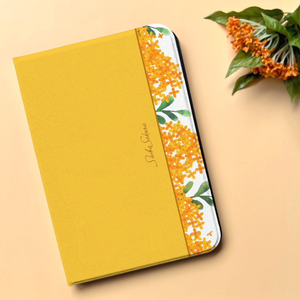 キンモクセイのiPadケース (黄金色) カバー 名入れ キンモクセイ iPadケース