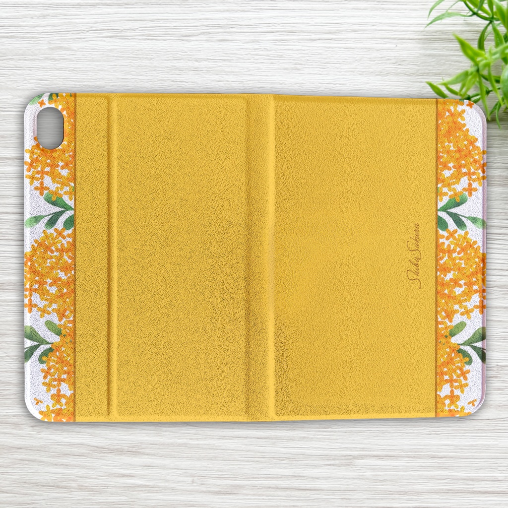 キンモクセイのiPadケース (黄金色) カバー 名入れ キンモクセイ iPadケース