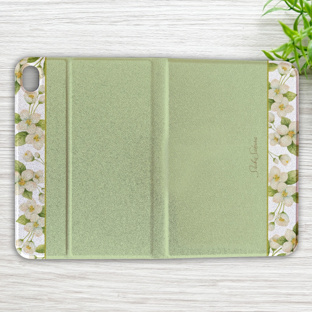 ジャスミンのipadケース カバー 花 ジャスミン ipadケース タブレットケース