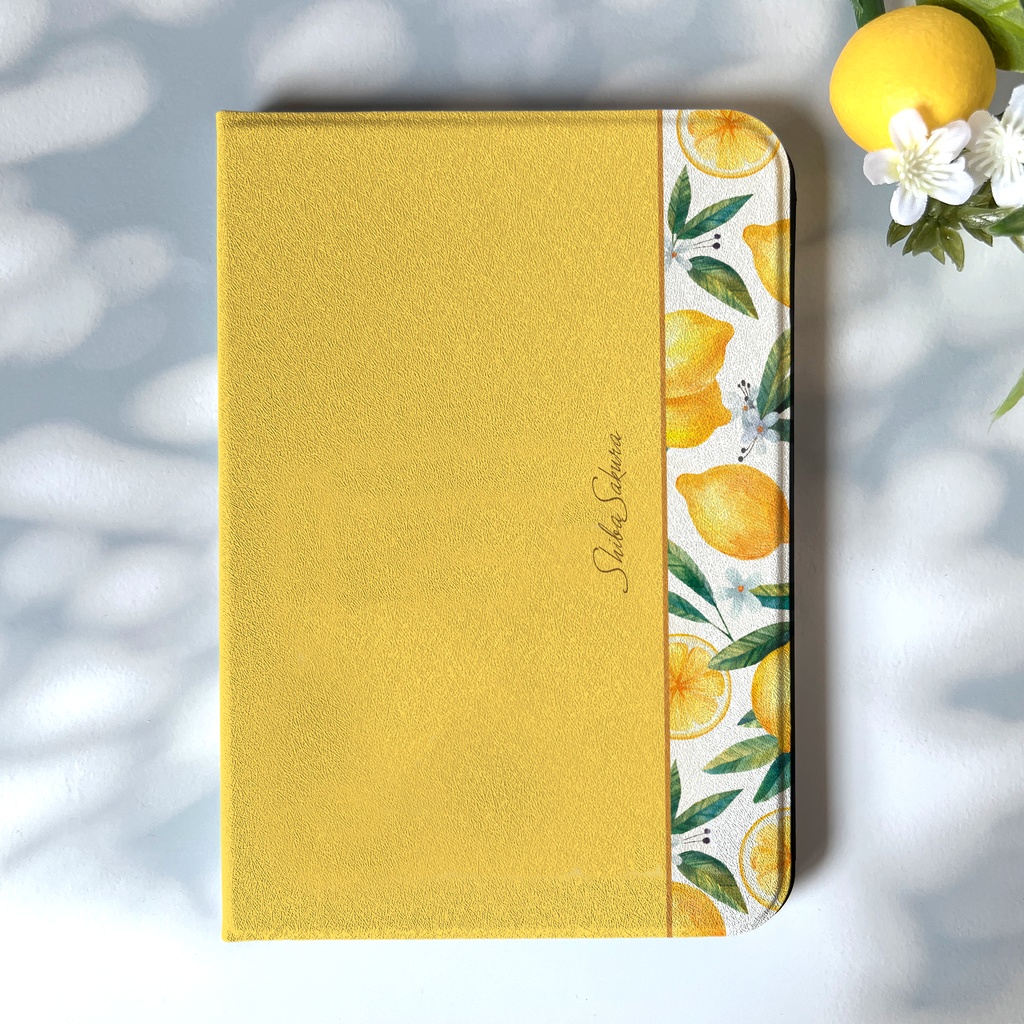 夏色レモンのipadケース カバー 花 フルーツ レモン ipadケース タブレットケース