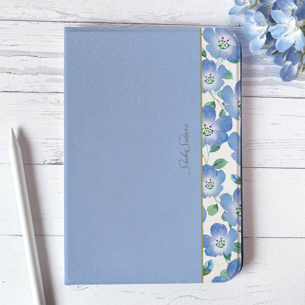 ネモフィラのiPadケース(ベビーブルー) 花 ipadケース カバー タブレットケース